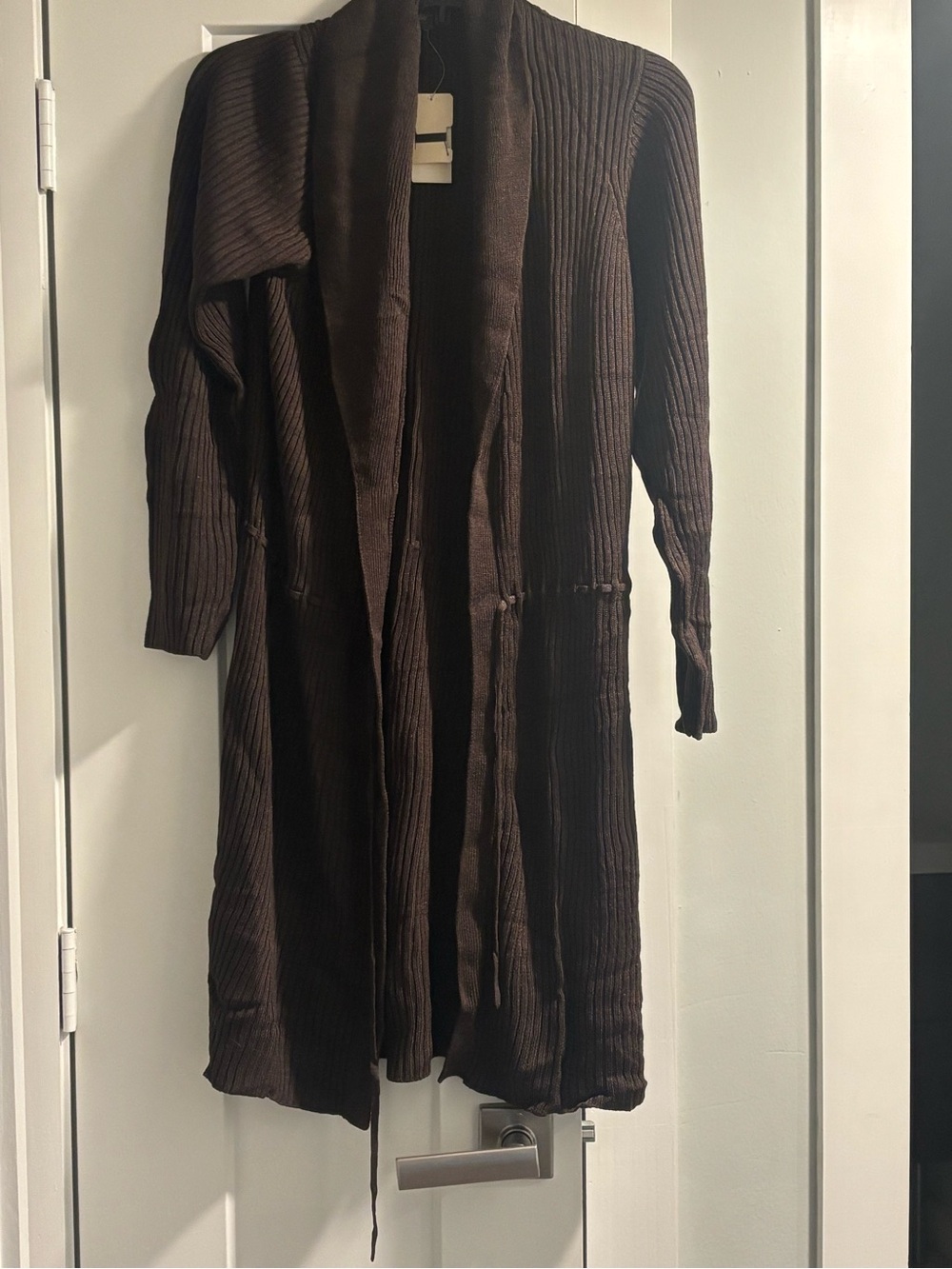 100% silk brown cardigan